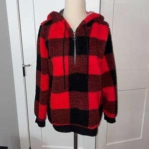 Buffalo Plaid Sherpa Quarter Zip